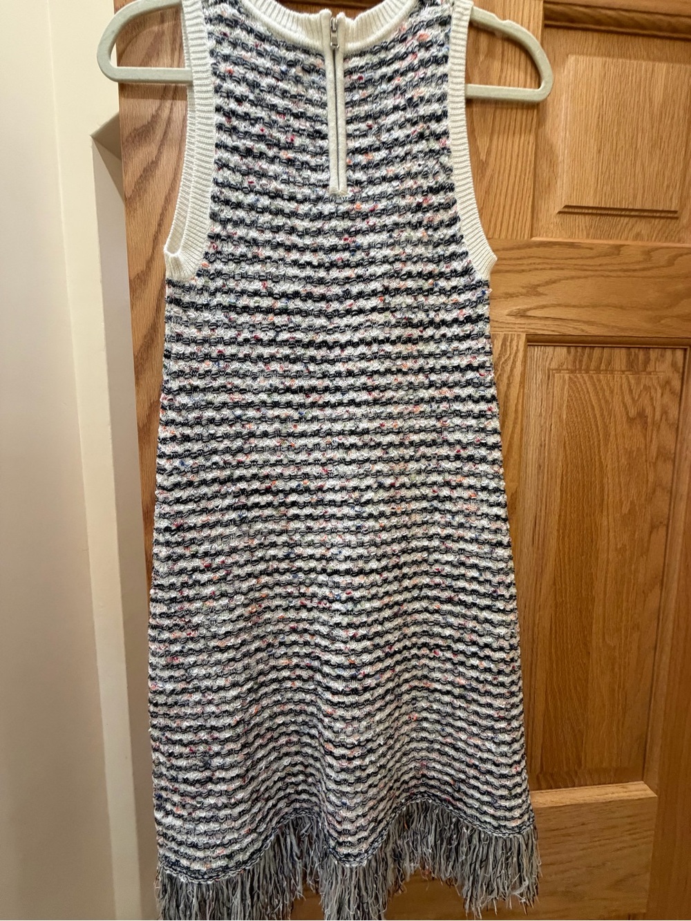 Milly Cream and Multi-Color Tweed Fringe Dress - Picture 3 of 3